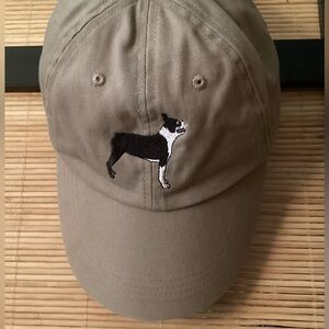 BOSTON TERRIER Hat Embroidered Cap by Anvil One Size cotton NWOT adjustable